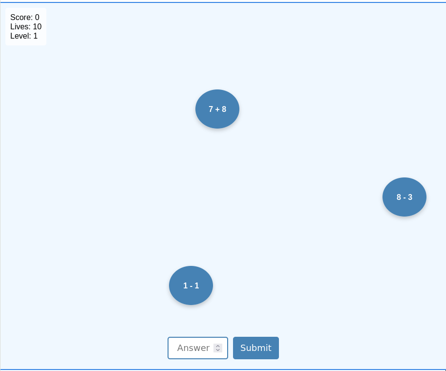Raindrop Math Game